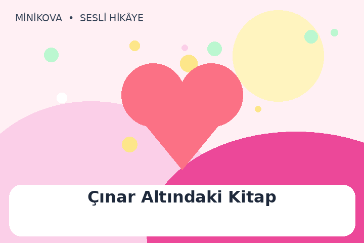 Çınar Altındaki Kitap için renkli, paylaşmak temalı çocuk hikâyesi kapak görseli