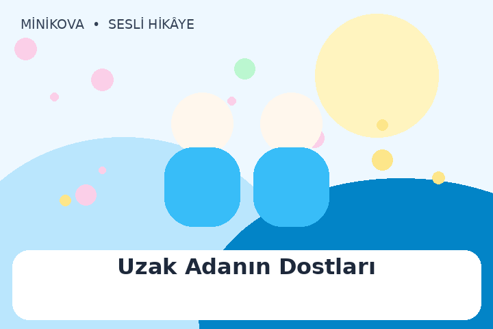 Uzak Adanın Dostları için renkli, arkadaşlık temalı çocuk hikâyesi kapak görseli
