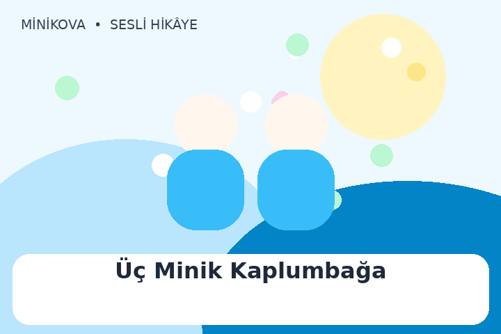 Üç Minik Kaplumbağa için renkli, arkadaşlık temalı çocuk hikâyesi kapak görseli